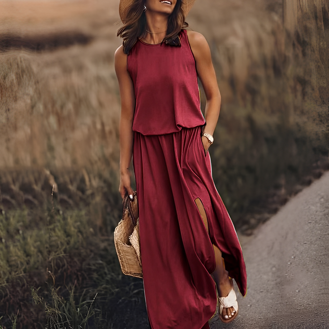 Agnes Casual Sleeveless Maxi Dress for Women - Elena Harper