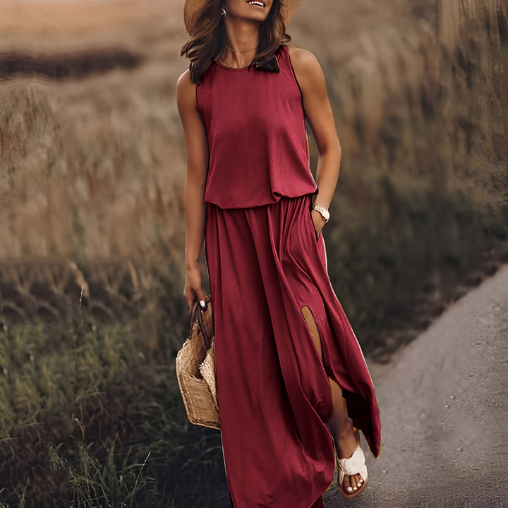 Agnes Casual Sleeveless Maxi Dress for Women - Elena Harper