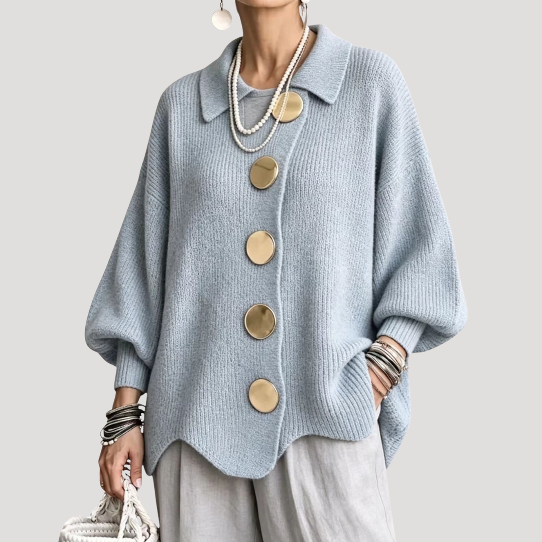 Women's Oversized Buttoned Cardigan