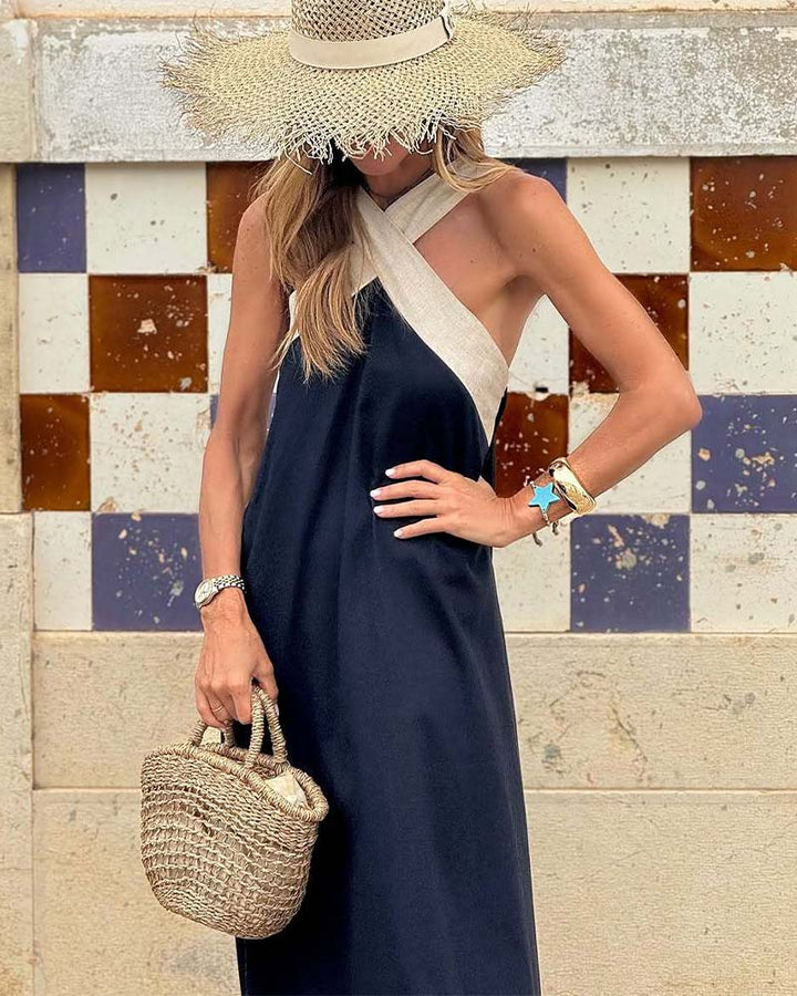 Serena Cross Neck Dress - Elena Harper