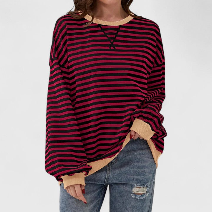 JULIA - RELAXED STRIPE SWEATSHIRT