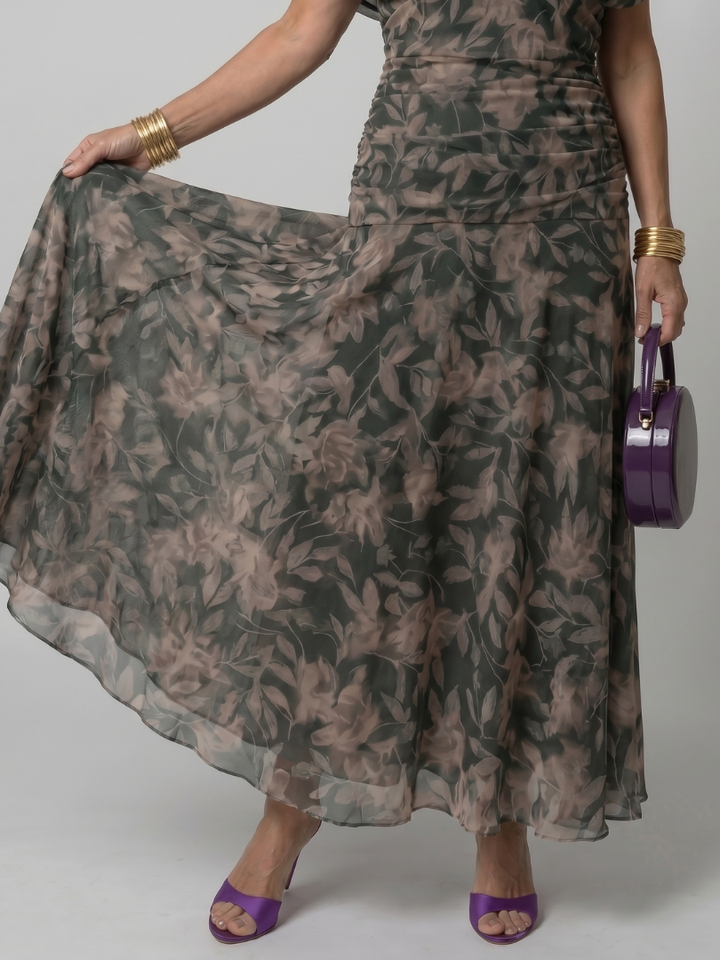 Calen Off Shoulder Flow Midi Dress - Elena Harper
