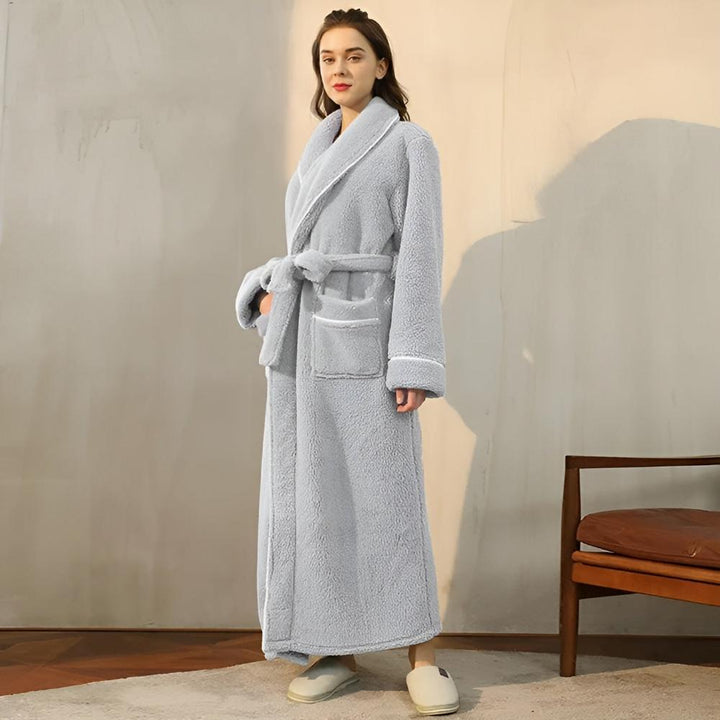 Unisex Sherpa Comfort Robe, view 9 - Elena Harper