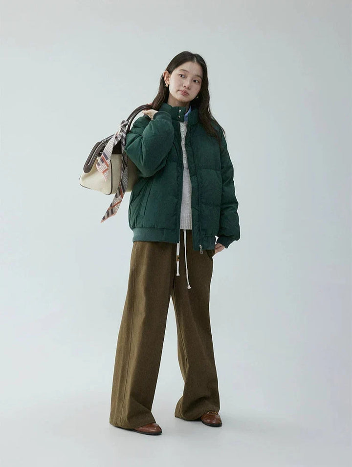Annora Down Filled Puffer Jacket with High Stand Collar for Women - Elena Harper
