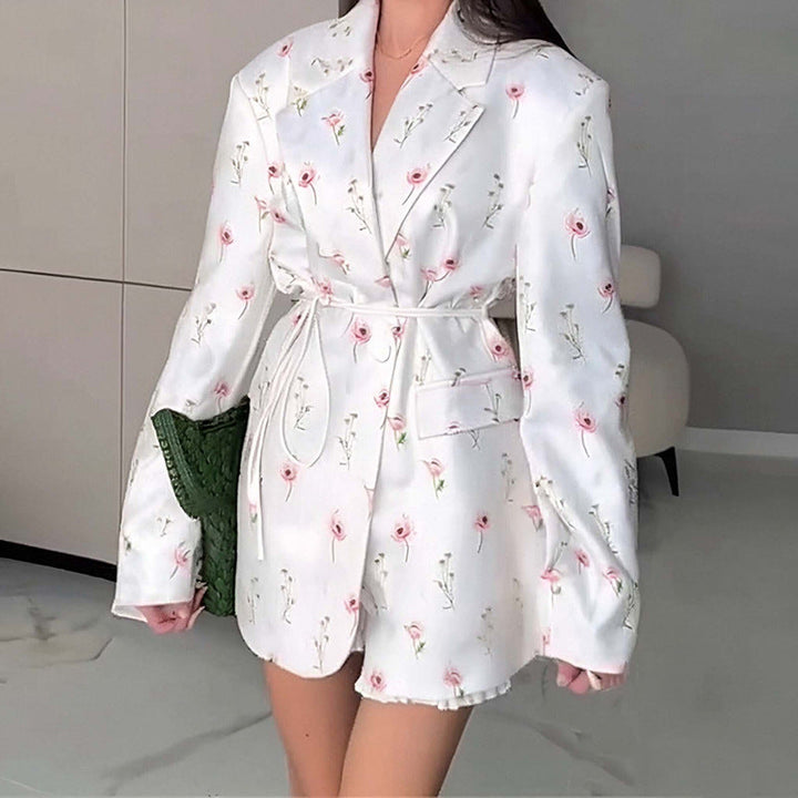 Lightweight Women's Spring Jacket with V-Neck, Ties, and Long Sleeves., view 8 - Elena Harper