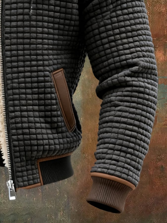 Olivier - Chic Textured Sherpa-Lined Jacket