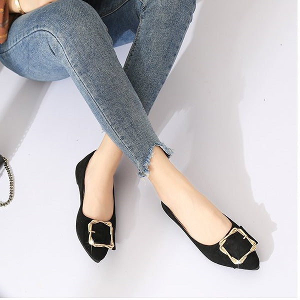 Women's Ballerina Shoes with Elegant Buckle Accent and Comfortable Footbed EB, view 3 - Elena Harper