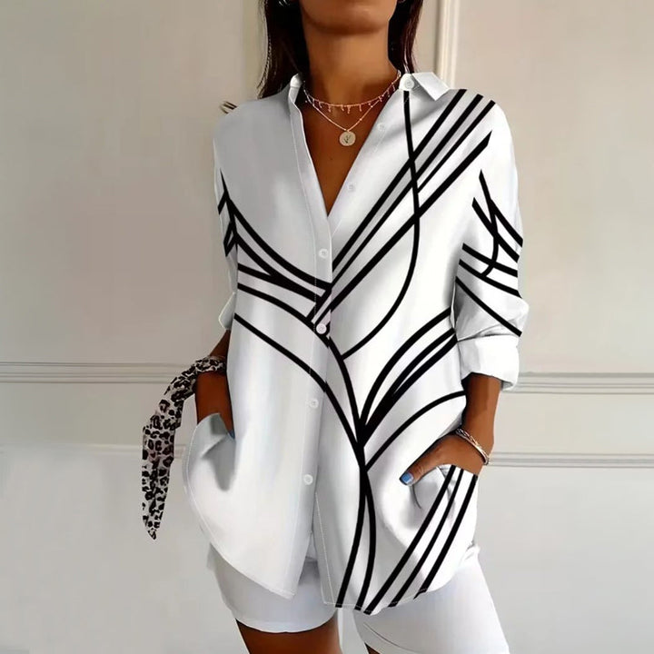PRINTED BLOUSE WITH BUTTONS FOR WOMEN