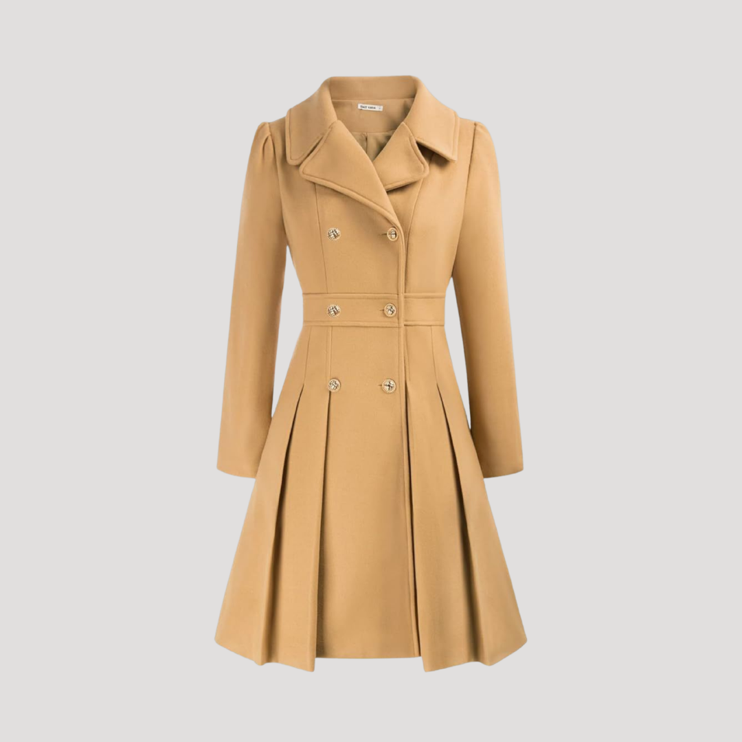 Elegant Double-Breasted Women's Overcoat