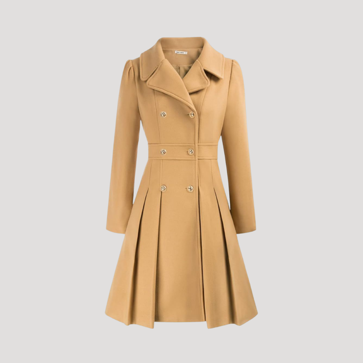 Elegant Double-Breasted Women's Overcoat
