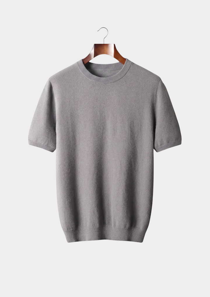 100% CASHMERE CLASSIC CREWNECK T-SHIRT