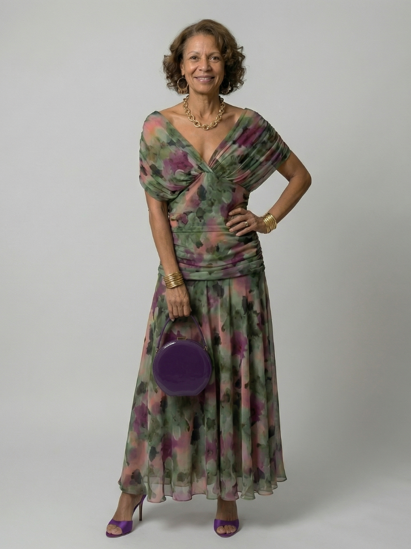 Calen Off Shoulder Flow Midi Dresses - Elena Harper