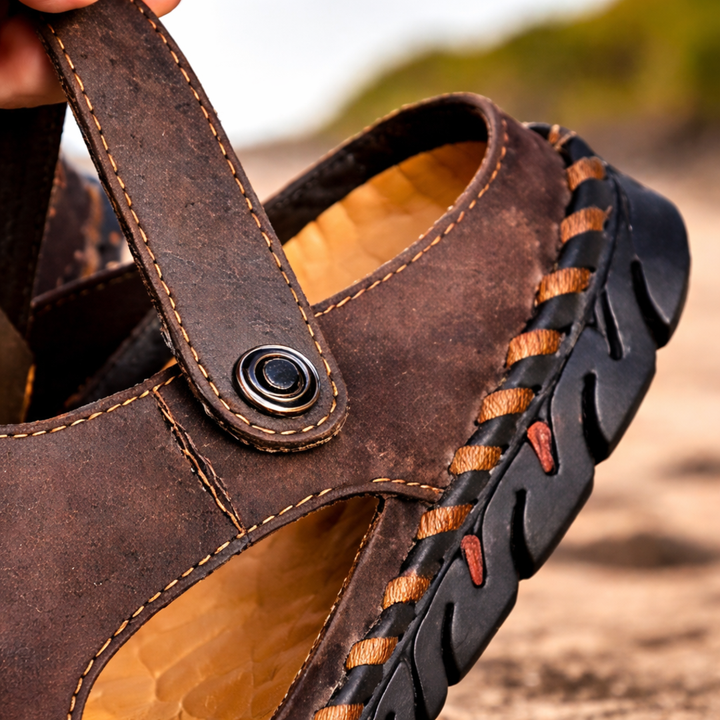 Beach Leather Sandals - Elena Harper