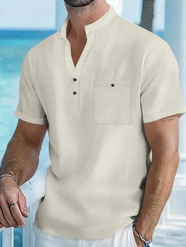 Markos Casual Short Sleeve Shirt with Button, view 4 - Elena Harper