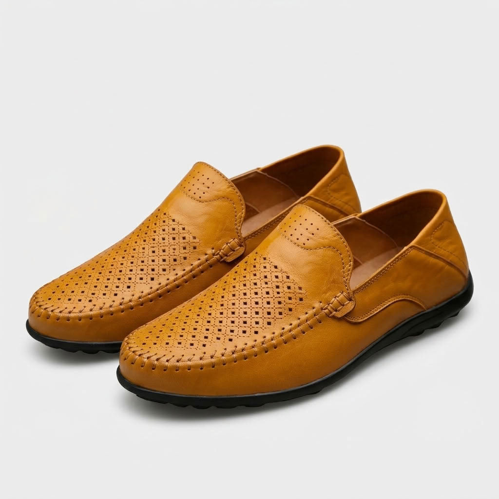 Perforated Slip-On Loafers For Men