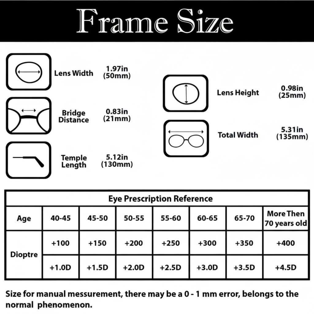 Foldable Reading Glasses - Portable with Case