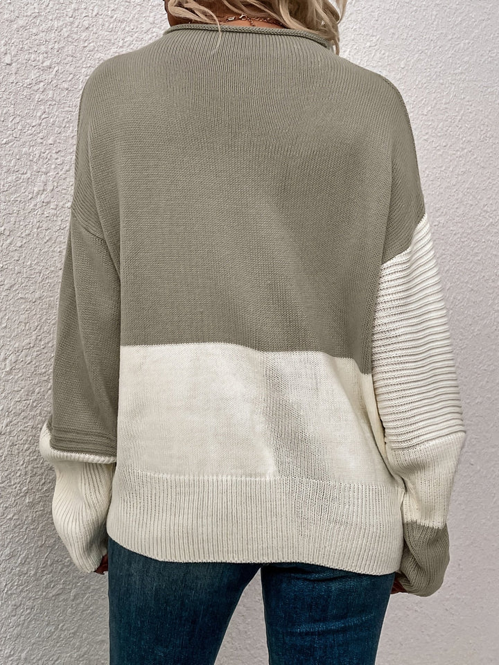 Women's Color Block Sweater - Modern and Soft
