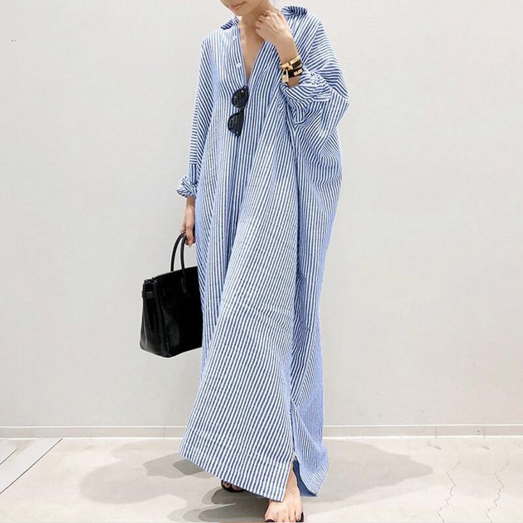 Yemaya - Oversized Striped Maxi Dress