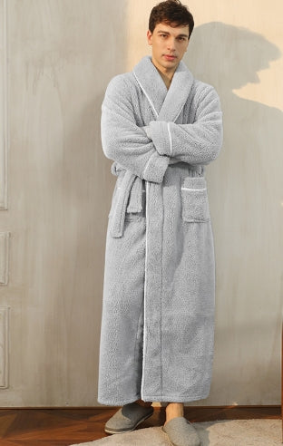 Unisex Thick Plush Over-Knee Bathrobe - Ultimate Winter Comfort