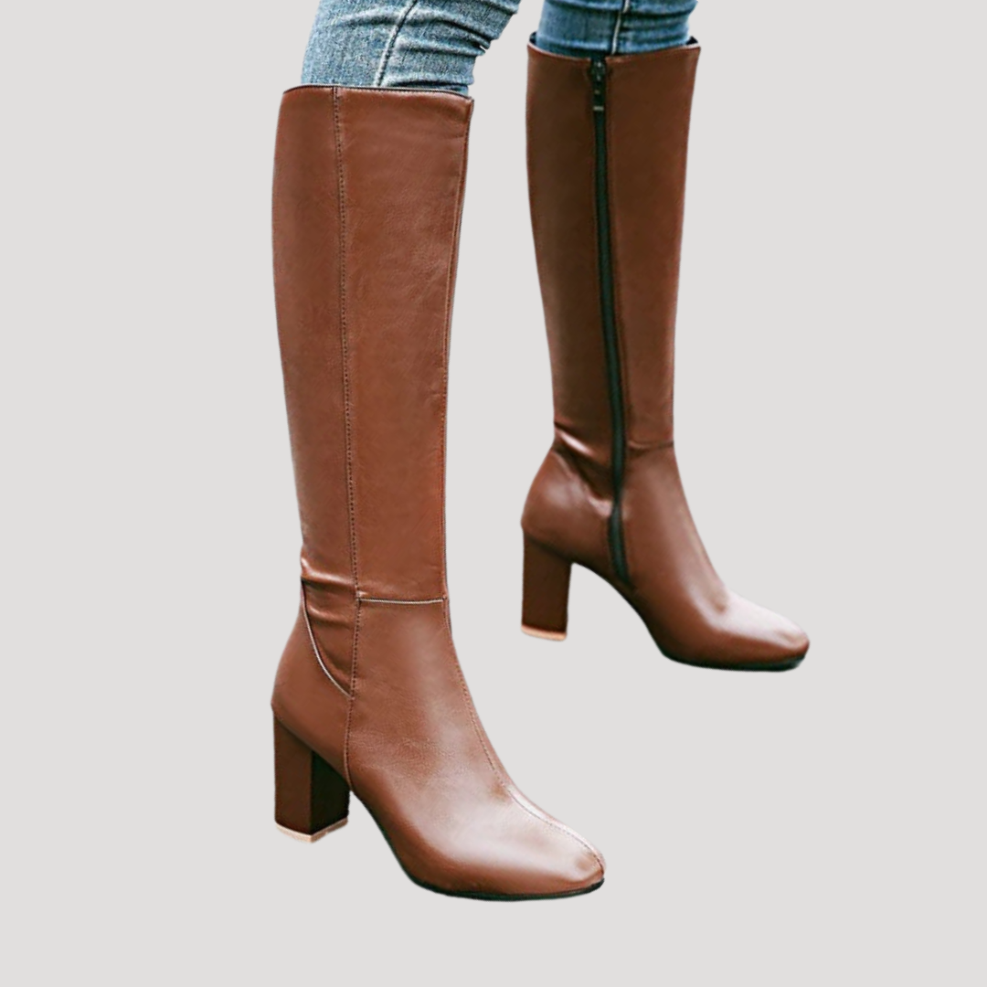 High Heeled Women's Boots with Square Heel