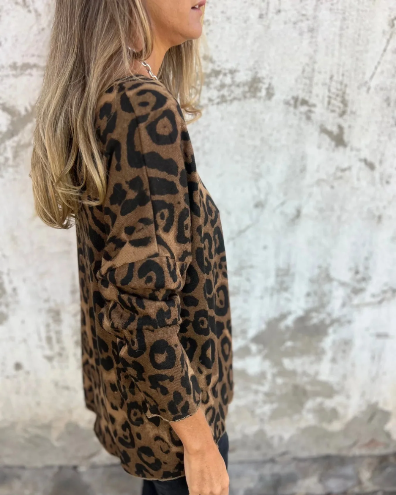 Serana Leopard Print Blouse - Elena Harper