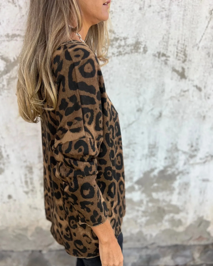 Serana Leopard Print Blouse - Elena Harper