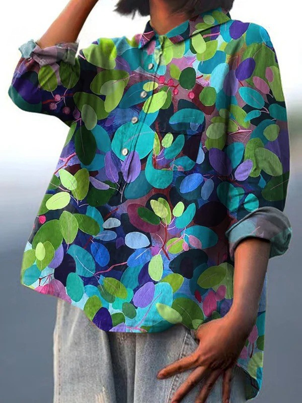 Adriana Casual Summer Art Printed Shirt for Women - Elena Harper