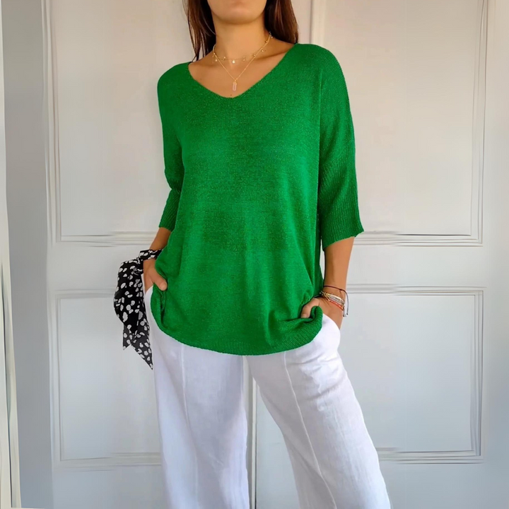 Marij - Women's Casual Jersey with V-Neck