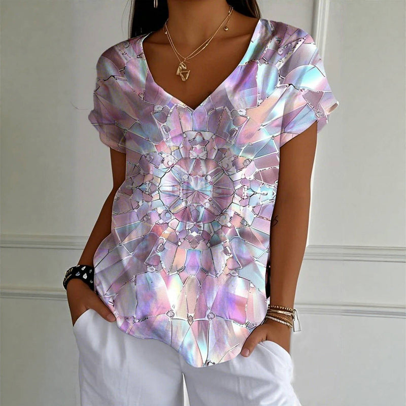 Vintage Geometric Printed T-Shirt