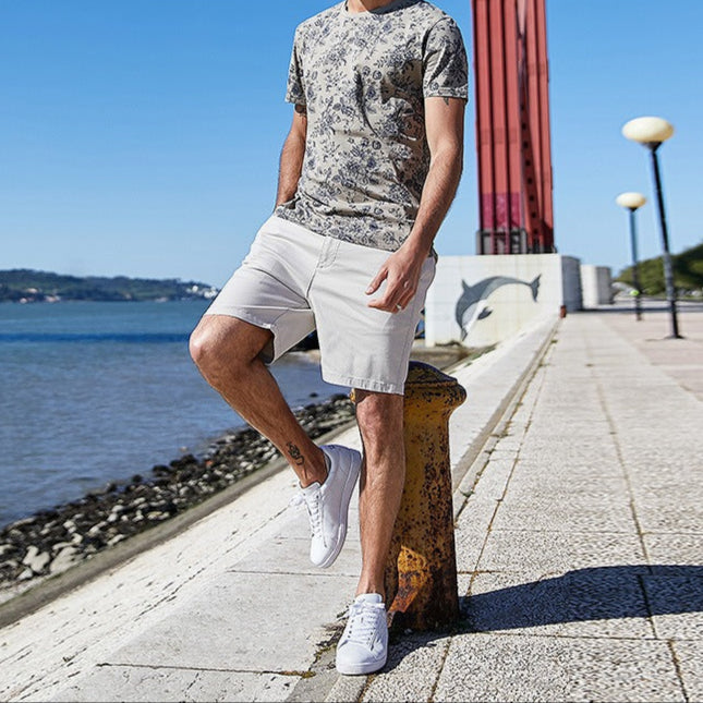 Men's Floral Print T-Shirt Regular Fit - Mauro