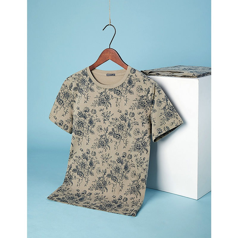 Men's Floral Print T-Shirt Regular Fit - Mauro