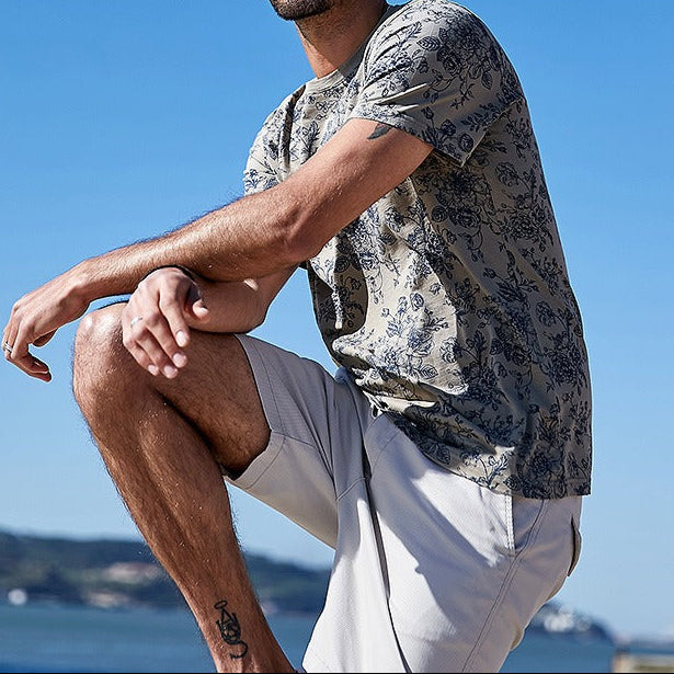 Men's Floral Print T-Shirt Regular Fit - Mauro