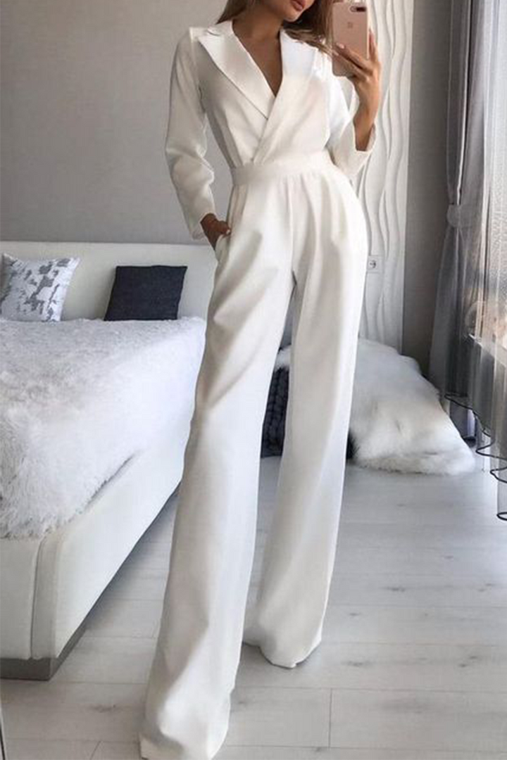 Hortense - Elegant Jumpsuit with Classic Collar and Structured Cut