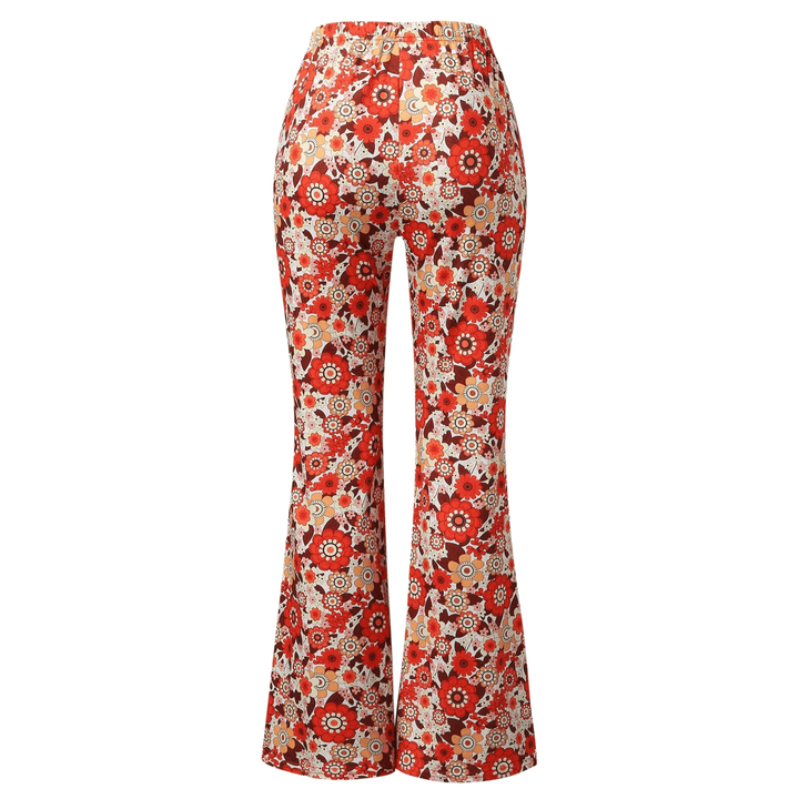 High-Waisted Floral Flared Trousers