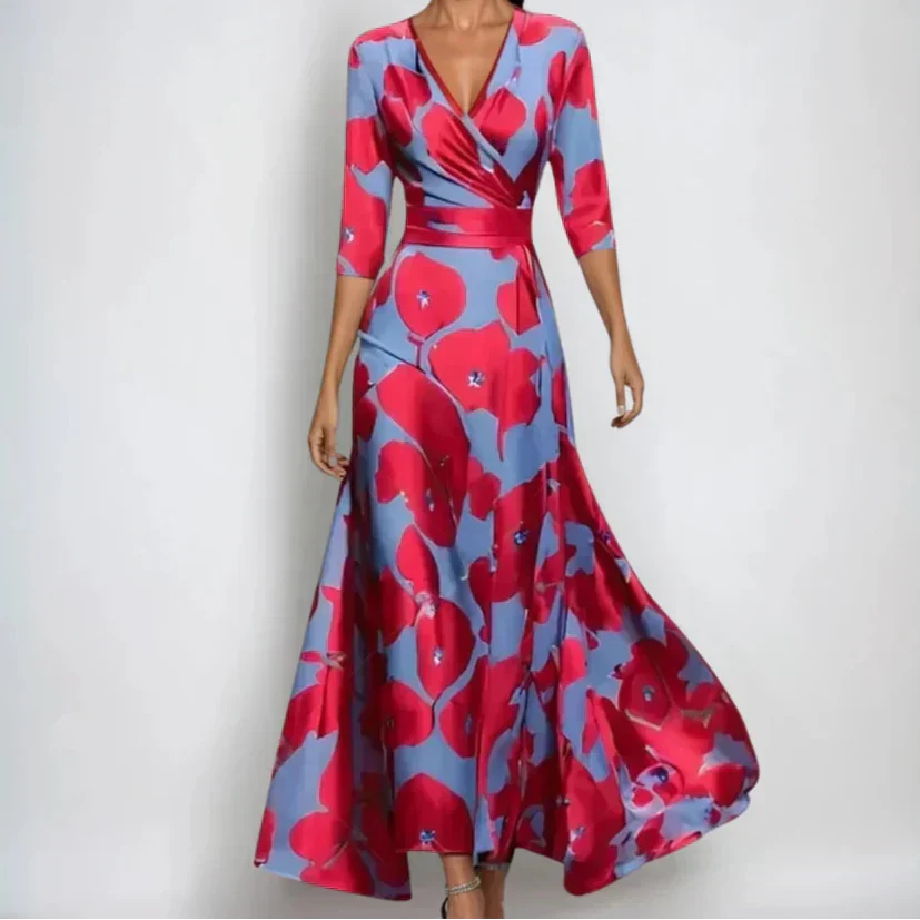 Emily Luxury Floral Dress - Elena Harper
