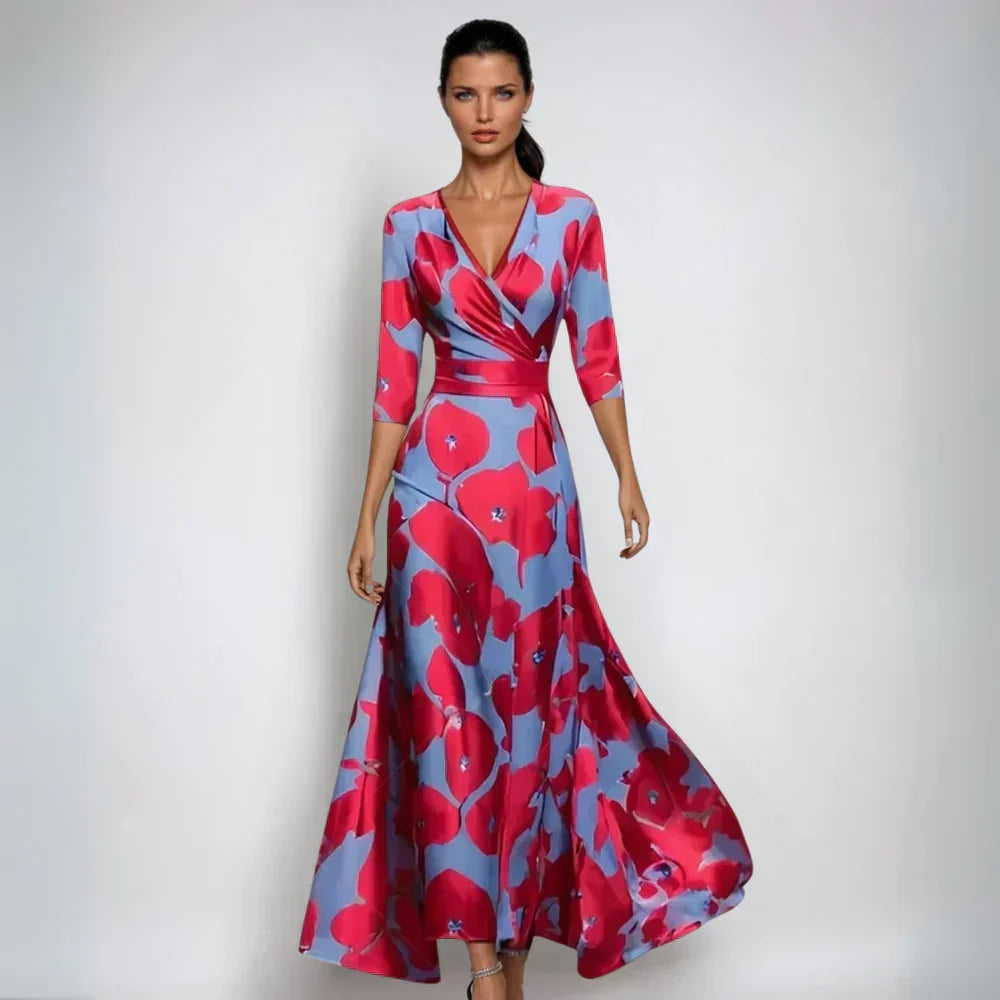 Chloe Elegant Floral Dress - Elena Harper