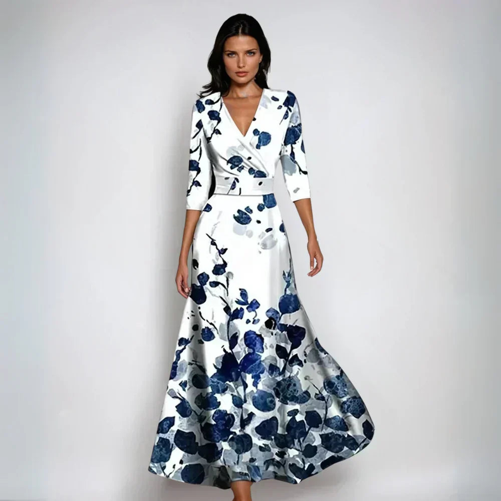 Chloe Elegant Floral Dress - Elena Harper