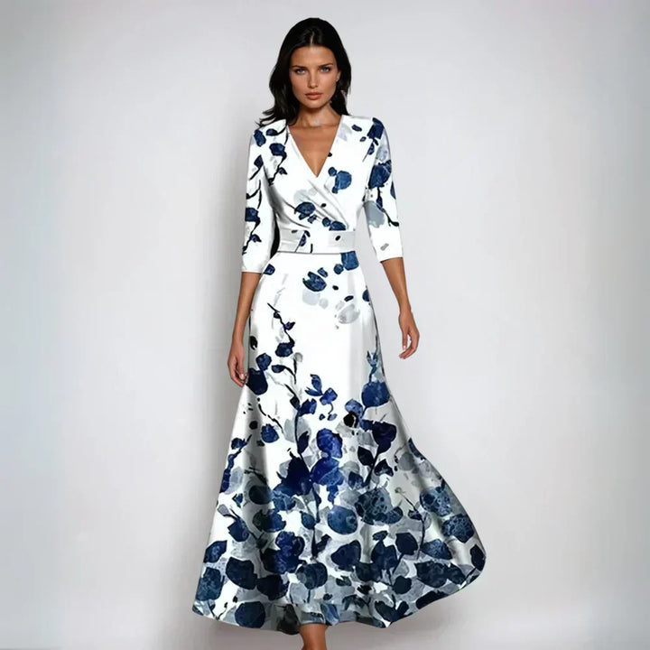 Chloe Elegant Floral Dress - Elena Harper