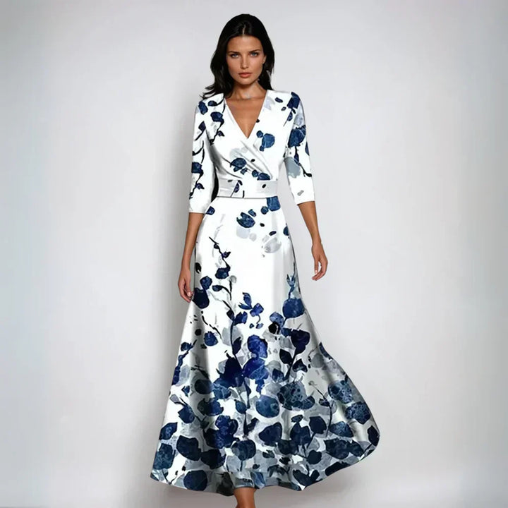 Chloe Elegant Floral Dress - Elena Harper