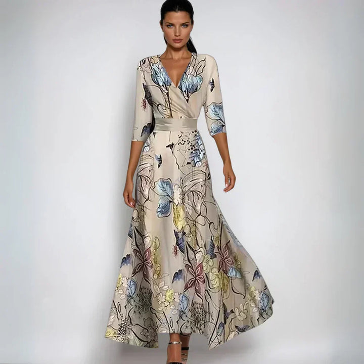 Chloe Elegant Floral Dress - Elena Harper