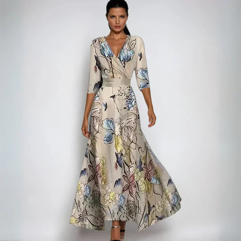Chloe Elegant Floral Dress - Elena Harper