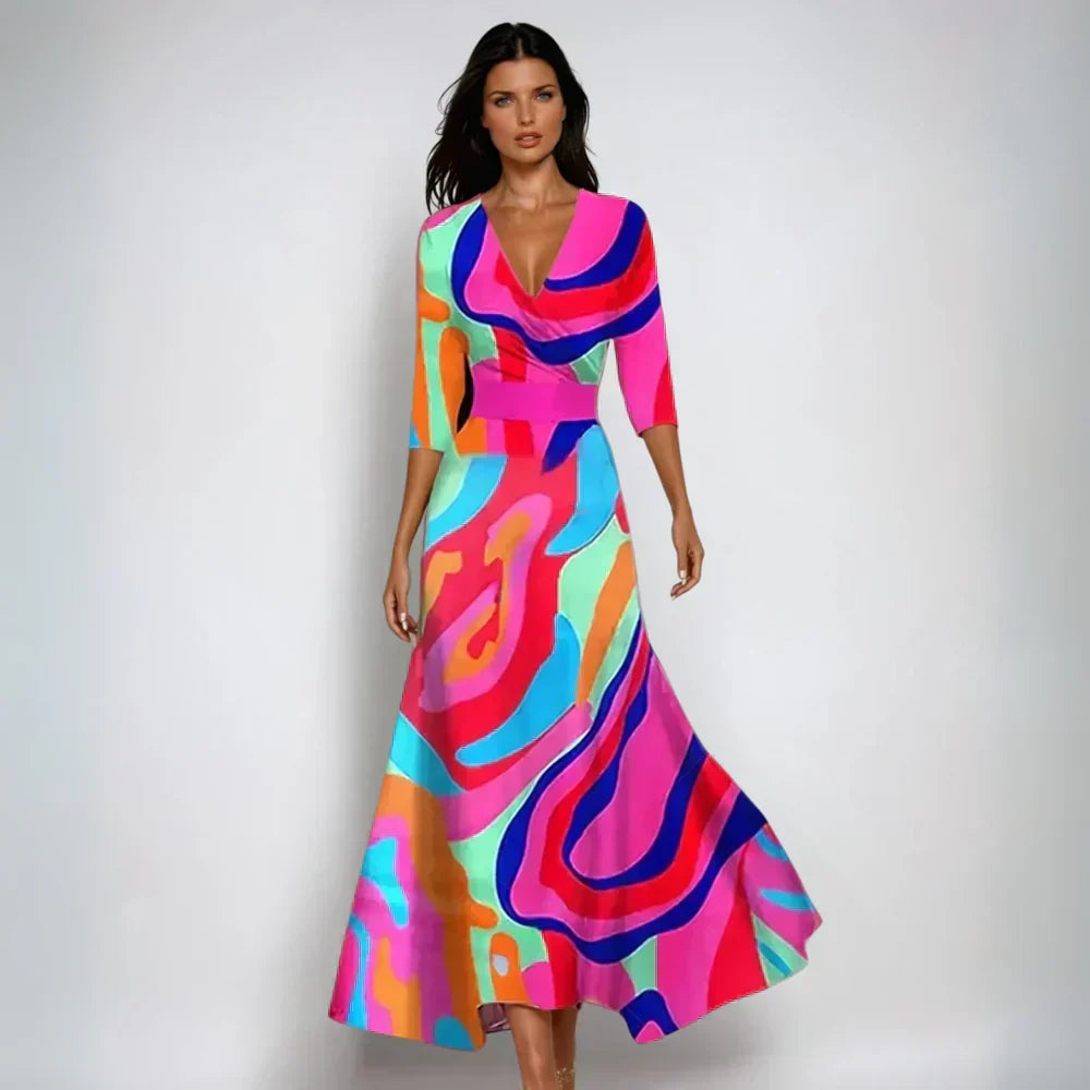 Emilia Chic Bloom Wrap Dress - Elena Harper