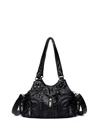 Taranta - Black Shoulder Bag with Studs