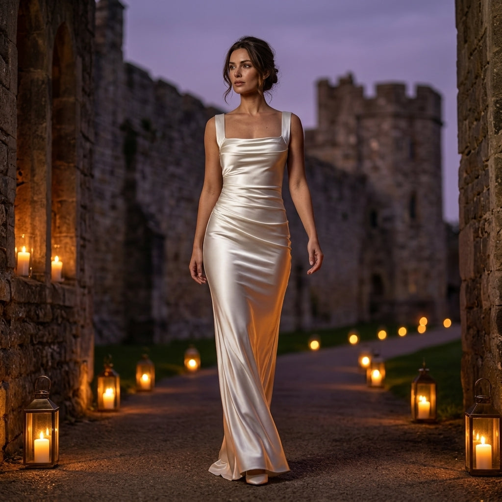 Draped Maxi Dress Evening Gala Occasion Outfit