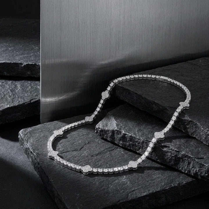 Iced Tennis Necklace with 5 mm Pattern