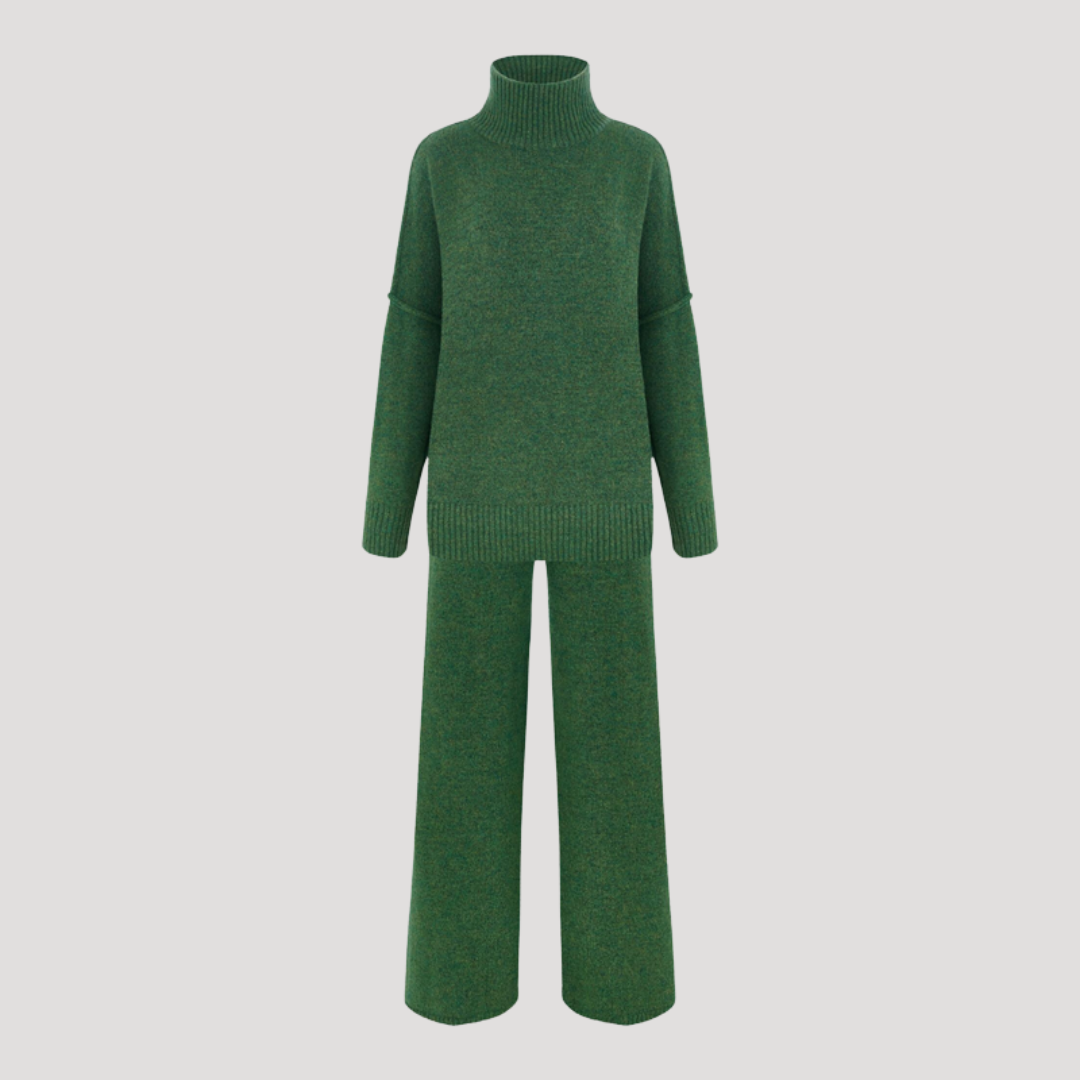 Women's Oversized Knit Sweater and Wide Leg Pants Set