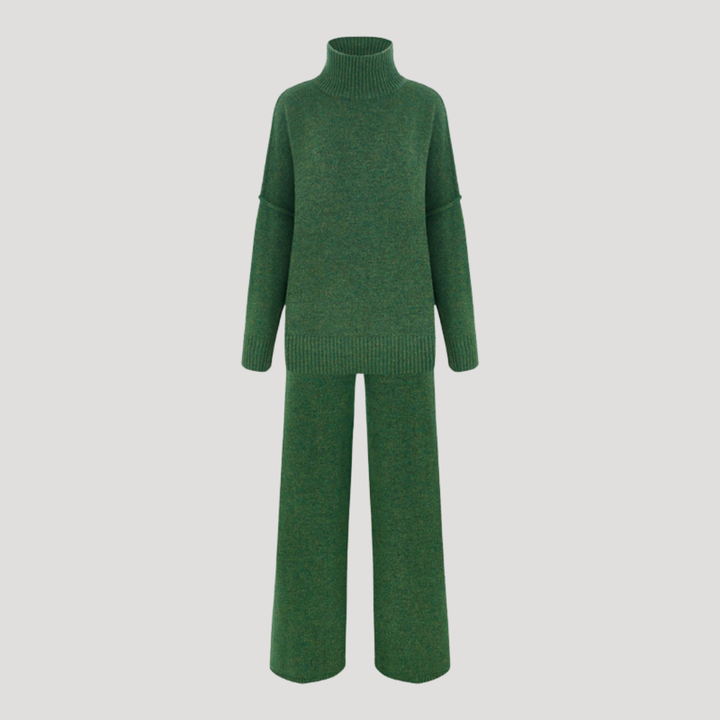 Women's Oversized Knit Sweater and Wide Leg Pants Set