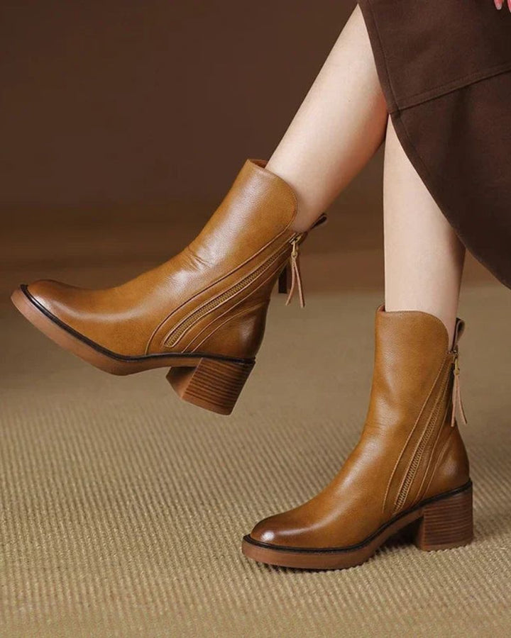 Myriam Premium Leather Ankle Boots - Elena Harper