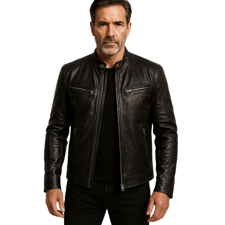 LAURENT MONACO | SLIM FIT HIGH COLLAR JACKET FOR MEN
