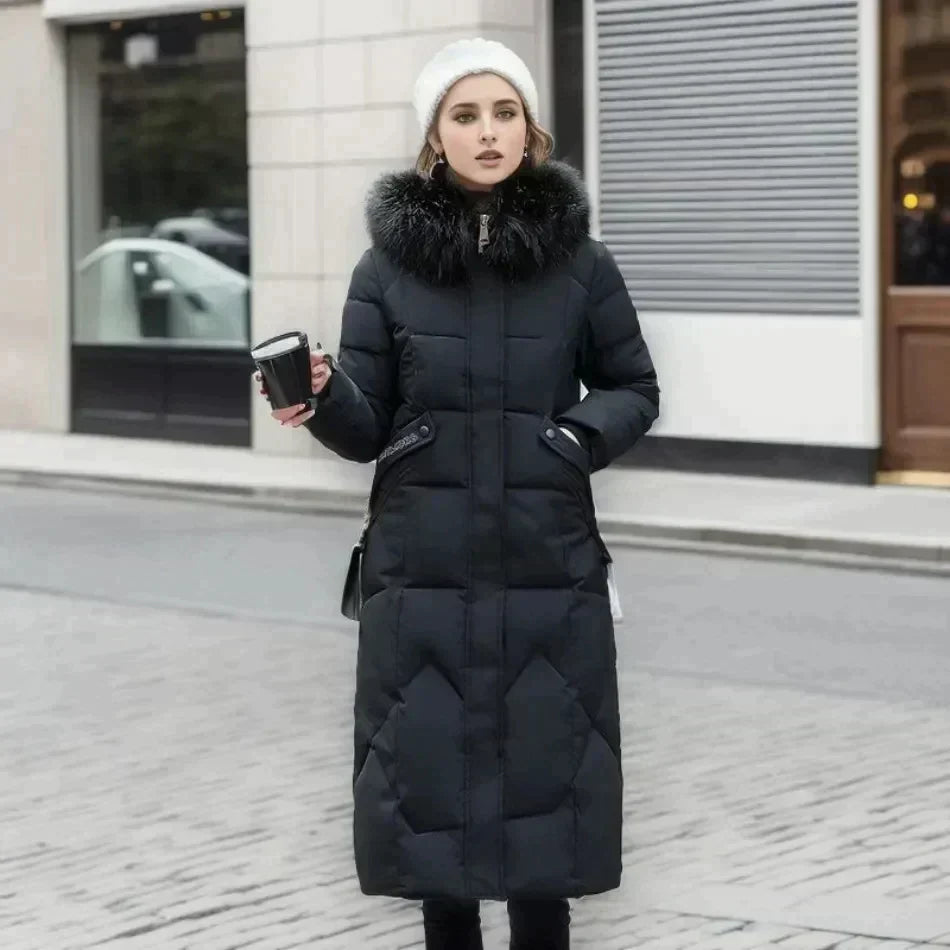Estelle - Chic Down Jacket with Warm Fur